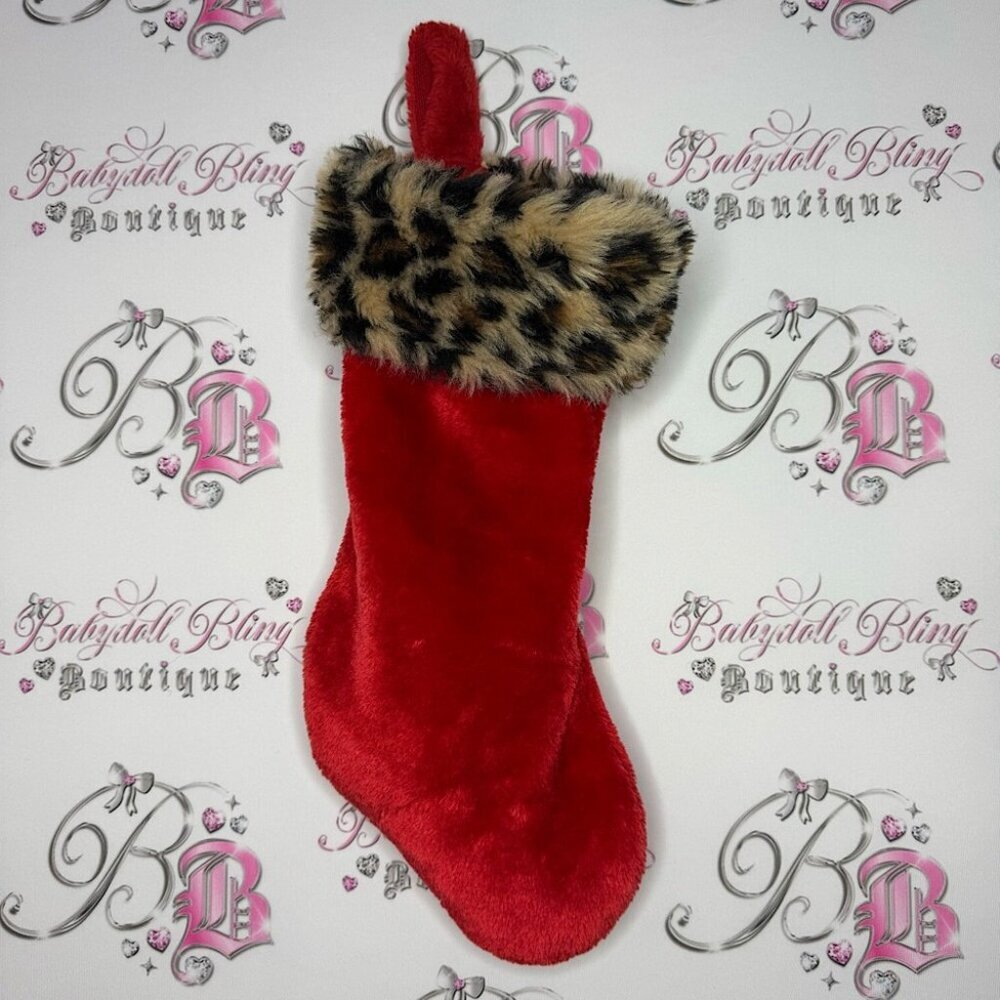 Stocking Christmas cheetah print leopard print animal print y2k sexy cute decor